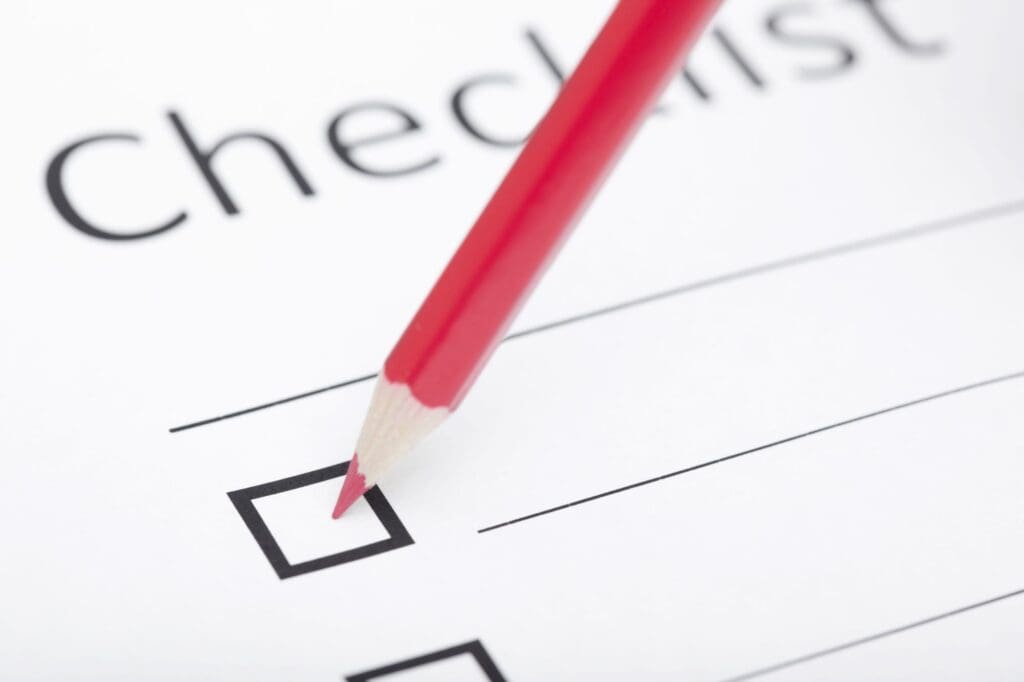 a closeup of a checklist